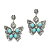 Western Stone Butterfly Concho Drop Earrings – Silver Burnished/Turquoise · SE3397SBTQ_SW _DSC9561