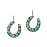 Western Stone Horseshoe Drop Earrings – Silver Burnished/Turquoise · SE3415SBTQ_SW _DSC9562