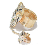 95670, TIGER RHINESTONE STRETCH BRACELET WITH RING