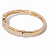 100140, ROUND CRYSTAL RHINESTONE METAL BRACELET