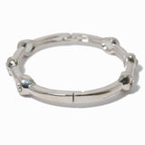 100141, ROUND RHINESTONE ACCENT METAL BRACELET