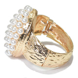 96430, OVAL PEARL STUDDED BANGLE BRACELET