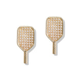 107369, PEARL ACCENT PICKLEBALL PADDLE STUD EARRING