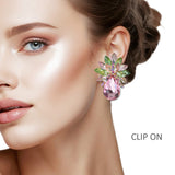 108452, TEARDROP MARQUISE ACCENT RHINESTONE CLIP ON EARRING