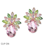 108452, TEARDROP MARQUISE ACCENT RHINESTONE CLIP ON EARRING