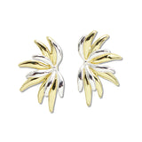 107968, HALF FLOWER METAL STUD EARRING