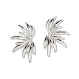 107968, HALF FLOWER METAL STUD EARRING