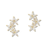 107967, FLOWER CUBIC ZIRCONIA ACCENT STUD EARRING