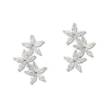 107967, FLOWER CUBIC ZIRCONIA ACCENT STUD EARRING