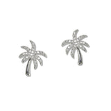 108323, PALM TREE CUBIC ZIRCONIA STUD EARRING