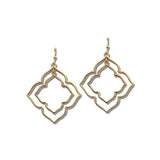 Layered Quatrefoil Open Frame Earrings – Gold · EW20458GD_WT EW20458 GD
