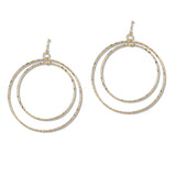 107857, DOUBLE CIRCLE ROUND DANGLE EARRING