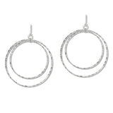 107857, DOUBLE CIRCLE ROUND DANGLE EARRING