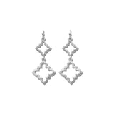 Double Cutout Clover Dangle Earrings – Silver · EW3673SV_WT EW3673 SV