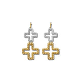 Textured Double Cross Drop Earrings – Gold/Multi · EW3676MU_WT EW3676 MU