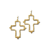 Cutout Cross Dangle Earrings – Gold · EW3679GD_WT EW3679 GD