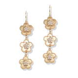 107368, PEARL STUDDED ACCENT FLOWER DANGLE EARRING