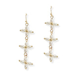 107195, TRIPLE CLOVER PEARL DANGLE EARRING