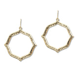 107825, HAMMERED GEOMETRIC METAL DANGLE EARRING