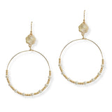 107196, CLOVER ACCENT PEARL BEADED ROUND DANGLE EARRING