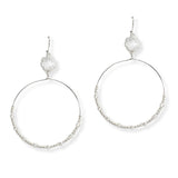 107196, CLOVER ACCENT PEARL BEADED ROUND DANGLE EARRING