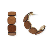 107187, GEOMETRIC WOOD HOOP EARRING