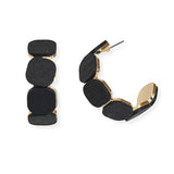 107187, GEOMETRIC WOOD HOOP EARRING