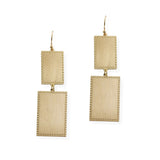 107197, RECTANGLE METAL DANGLE EARRING