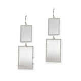 107197, RECTANGLE METAL DANGLE EARRING
