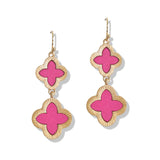 107366, CLOVER WOOD ACCENT DANGLE EARRING