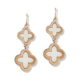 107366, CLOVER WOOD ACCENT DANGLE EARRING