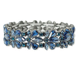 108674, TEARDROP MARQUISE ROUND RHINESTONE ACCENT STRETCH BRACELET
