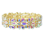 108674, TEARDROP MARQUISE ROUND RHINESTONE ACCENT STRETCH BRACELET