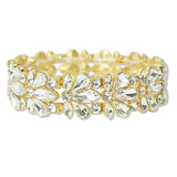 108674, TEARDROP MARQUISE ROUND RHINESTONE ACCENT STRETCH BRACELET
