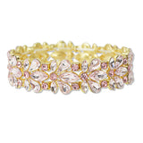 108674, TEARDROP MARQUISE ROUND RHINESTONE ACCENT STRETCH BRACELET