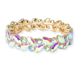 108671, MARQUISE ROUND RHINESTONE ACCENT STRETCH BRACELET