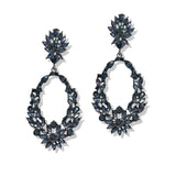 107390, FLORAL RHINESTONE EVENING DANGLE EARRING