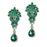 107410, MARQUISE ROUND CRYSTAL RHINESTONE DANGLE EARRING
