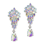 107410, MARQUISE ROUND CRYSTAL RHINESTONE DANGLE EARRING