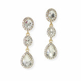 107389, TEARDROP OVAL RHINESTONE DANGLE EARRING