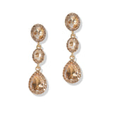 107389, TEARDROP OVAL RHINESTONE DANGLE EARRING