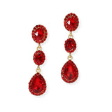 107389, TEARDROP OVAL RHINESTONE DANGLE EARRING