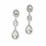 107389, TEARDROP OVAL RHINESTONE DANGLE EARRING