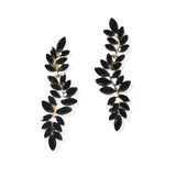 107407, LEAF BRANCH RHINESTONE DANGLE EARRING