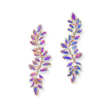 107407, LEAF BRANCH RHINESTONE DANGLE EARRING