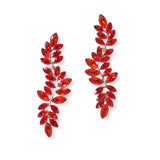 107407, LEAF BRANCH RHINESTONE DANGLE EARRING