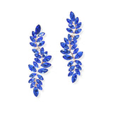 107407, LEAF BRANCH RHINESTONE DANGLE EARRING
