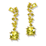 107406, SQUARE GEOMETRIC RHINESTONE ACCENT DANGLE EARRING
