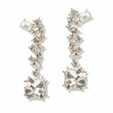 107406, SQUARE GEOMETRIC RHINESTONE ACCENT DANGLE EARRING