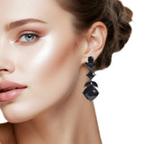 107398, GEOMETRIC RHINESTONE DANGLE EARRING